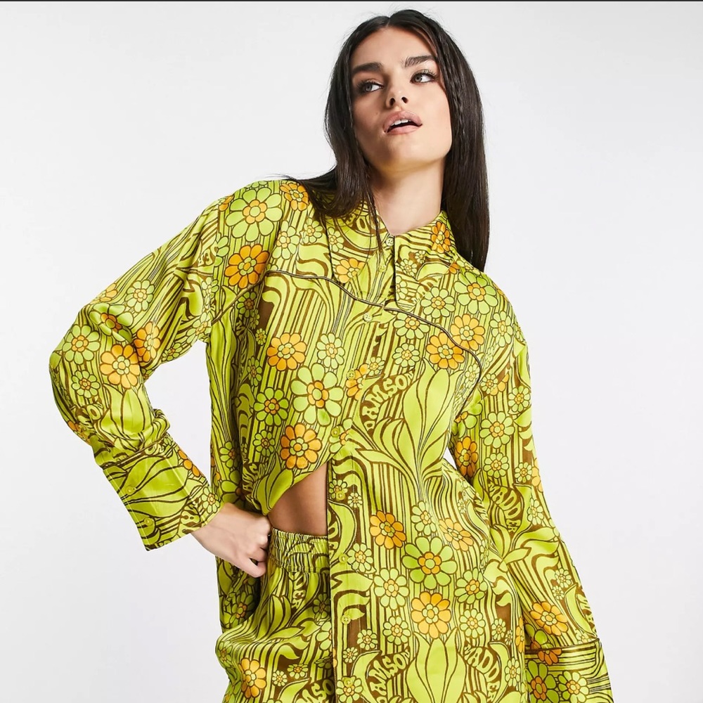 Damson Madder Floral Print Button-Up Top - Picture 2 of 6